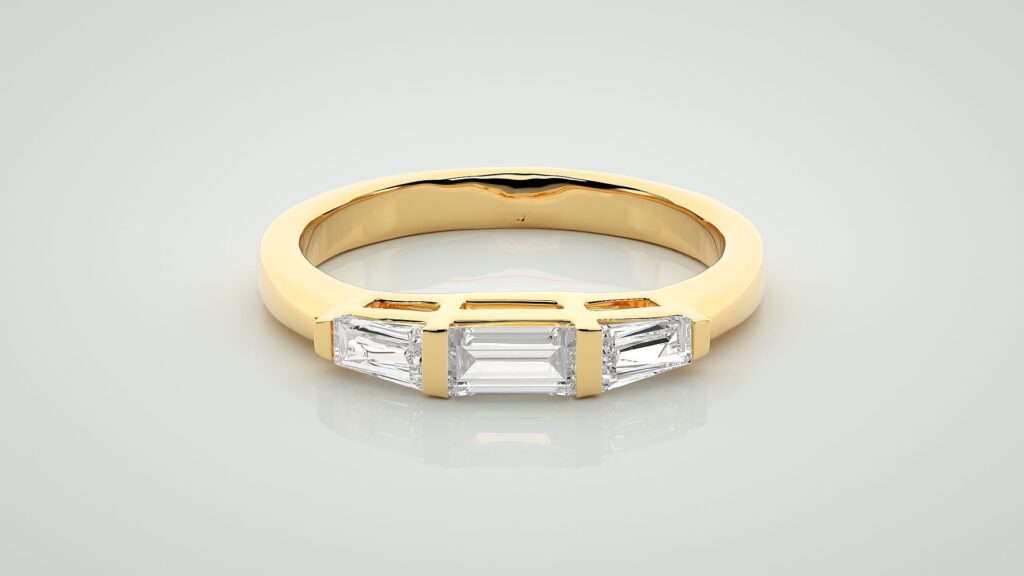 Trilogy Baguette Eternity Band Ring – 18K Gold – 0.74ct Trilogy Baguette Eternity Band Ring – 18K Gold – 0.74ct