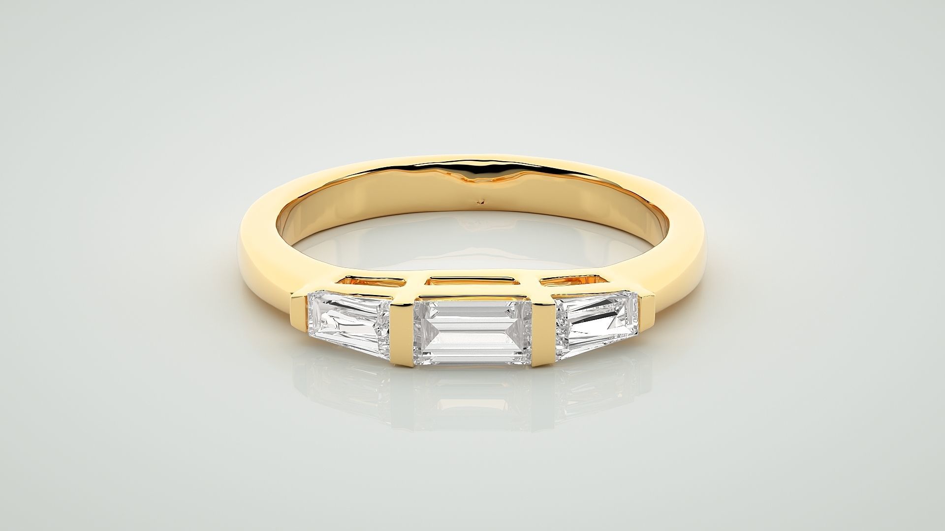 Trilogy Baguette Eternity Band Ring – 18K Gold – 0.74ct