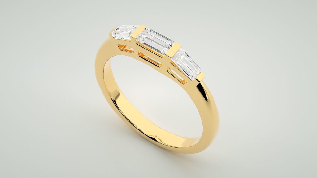 Trilogy Baguette Eternity Band Ring – 18K Gold – 0.74ct Trilogy Baguette Eternity Band Ring – 18K Gold – 0.74ct
