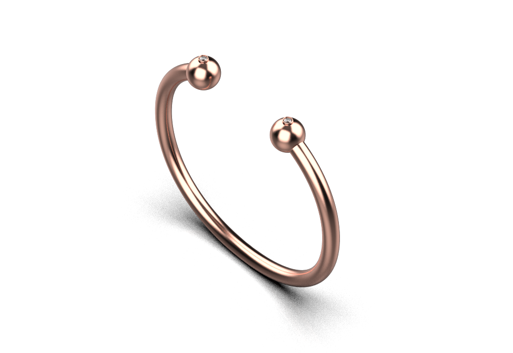 Ball Torque Bracelet 0.12ct – 18K Rose Gold