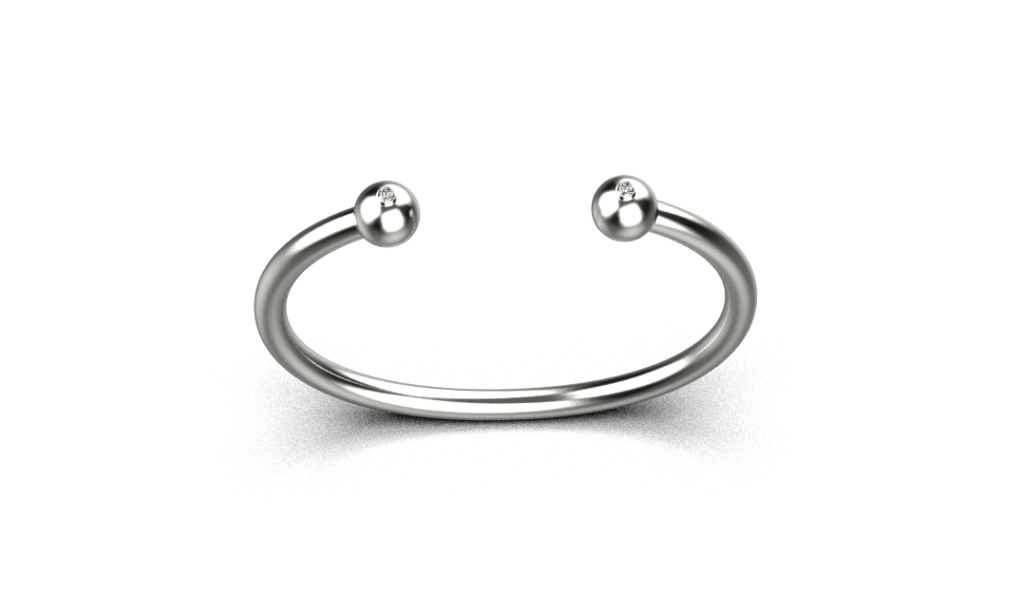 Ball Torque Bracelet 0.12ct – 18K White Gold Ball Torque Bracelet 0.12ct – 18K White Gold