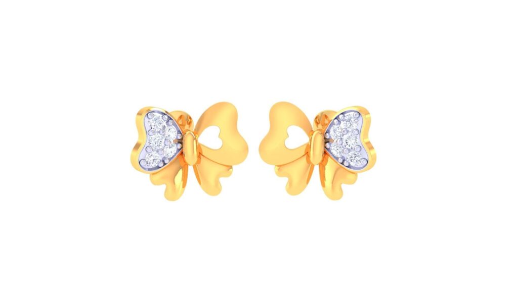 Butterfly Diamond Earrings – 18K Gold