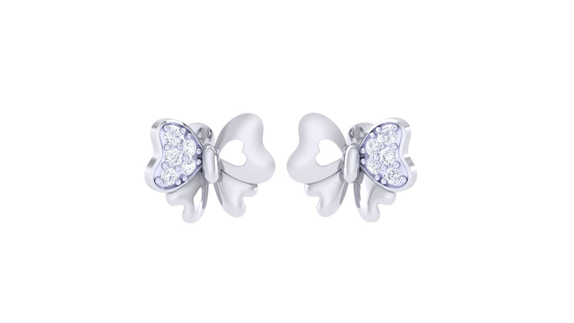 Butterfly Diamond Earrings – 18K White Gold