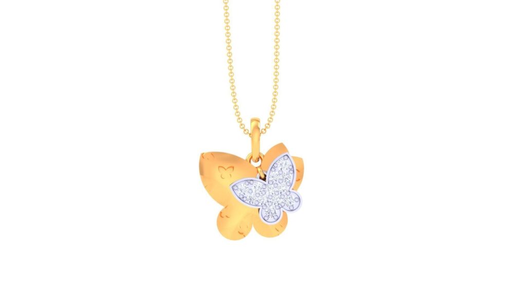 Butterfly Diamond Pendant – 18K White Gold Butterfly Diamond Pendant – 18K White Gold