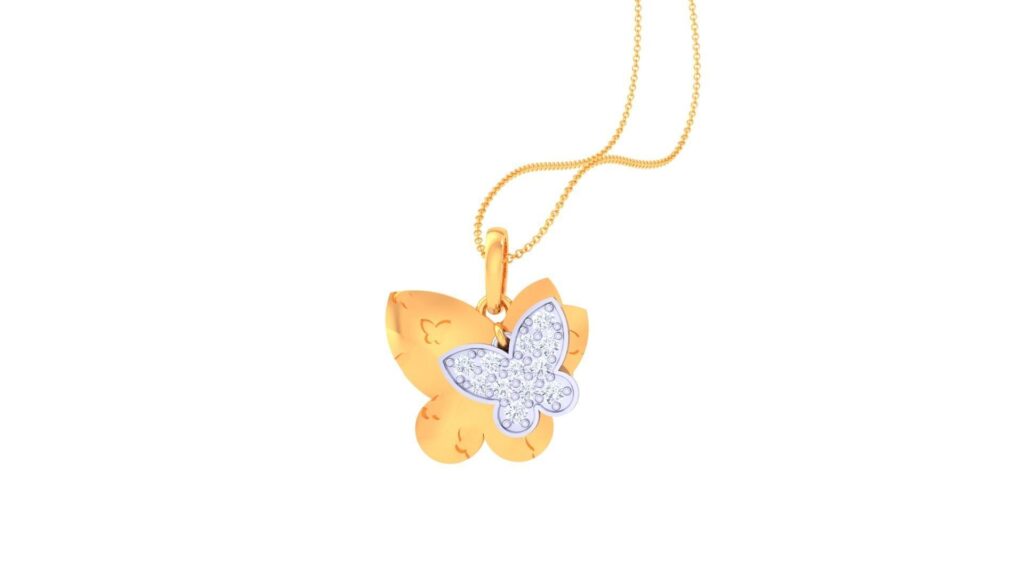 Butterfly Diamond Pendant – 18K White Gold Butterfly Diamond Pendant – 18K White Gold