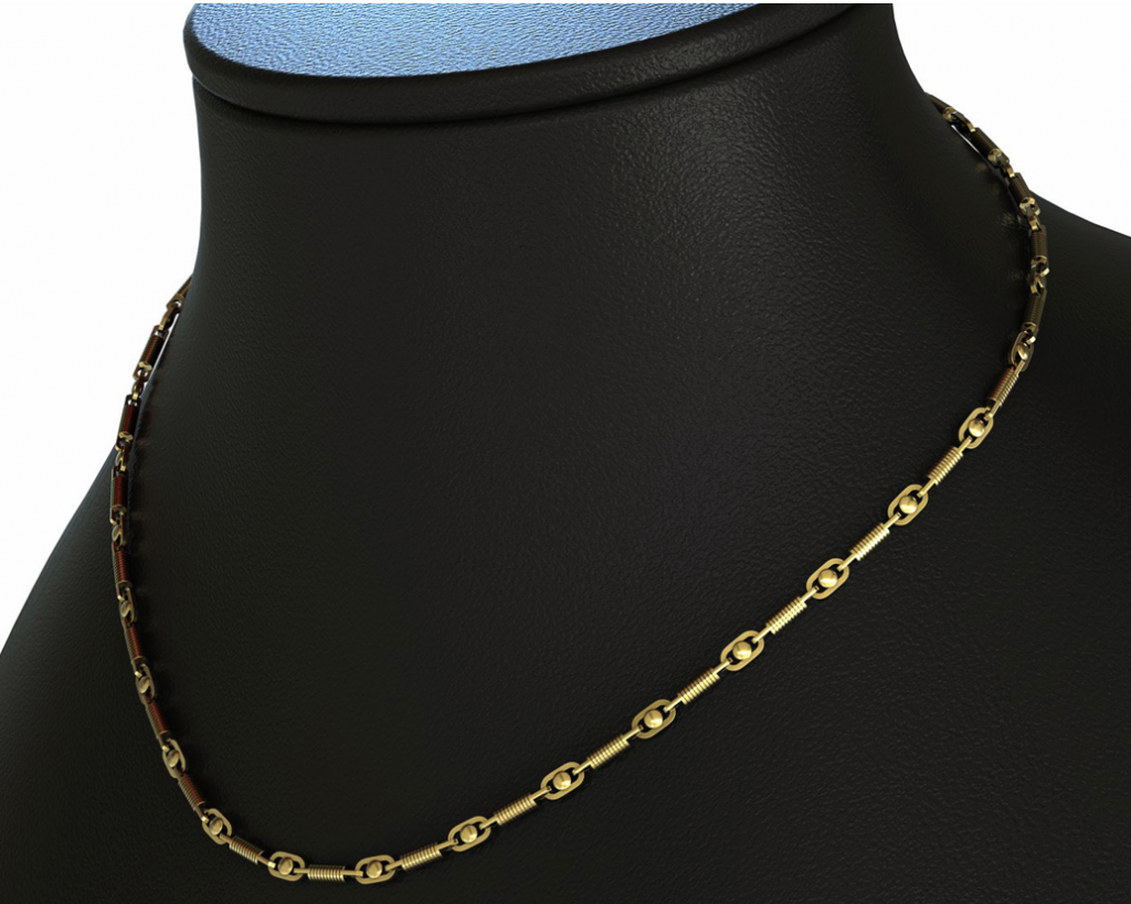 Spiral Button Link Necklace -18K Vermeil Gold Spiral Button Link Necklace -18K Vermeil Gold