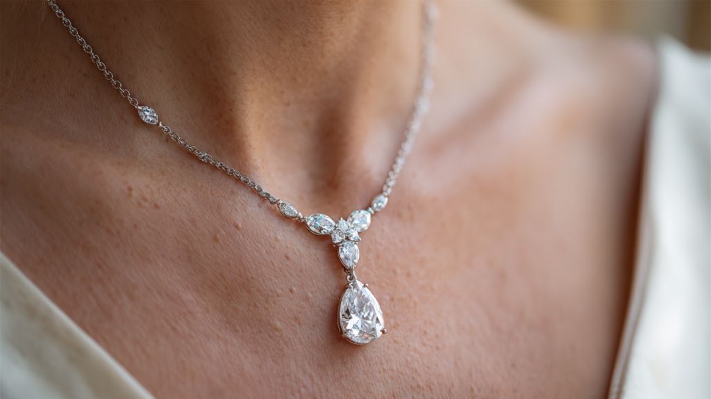 Pear-Shaped Diamond Necklaces