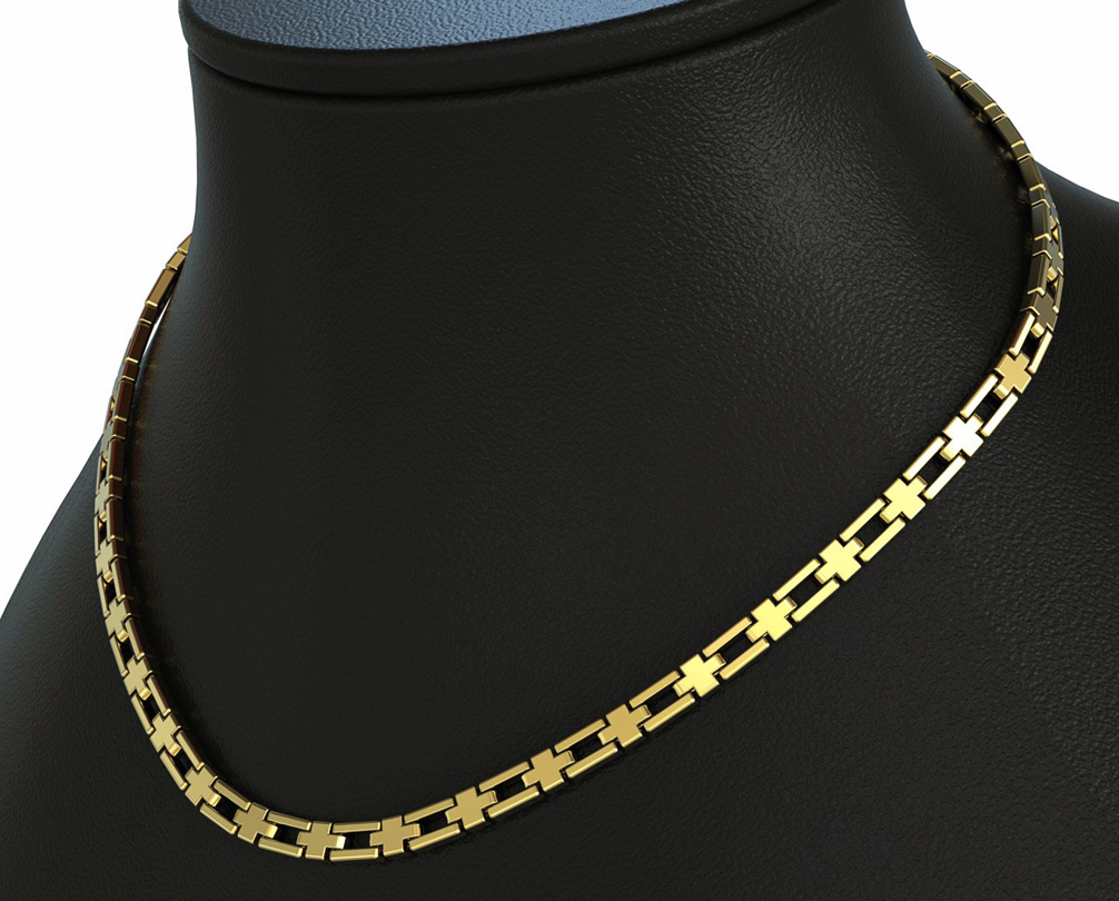 Cross Link Necklace – 18K Vermeil Gold