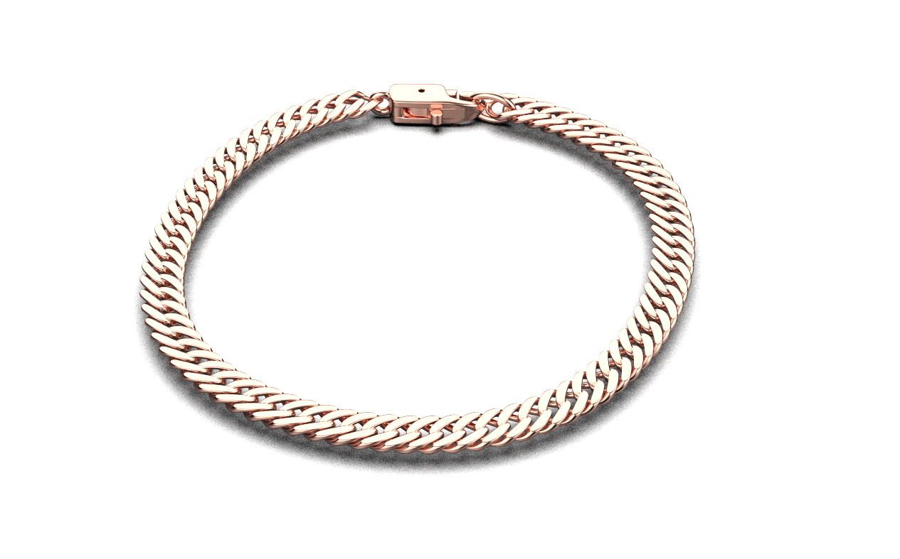 Flat Curb Chain Bracelet – 18K Rose Gold