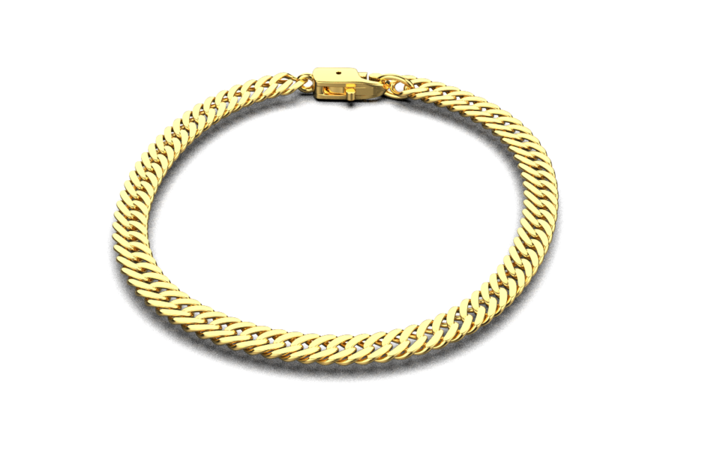 Flat Curb Chain Bracelet – 18K Gold