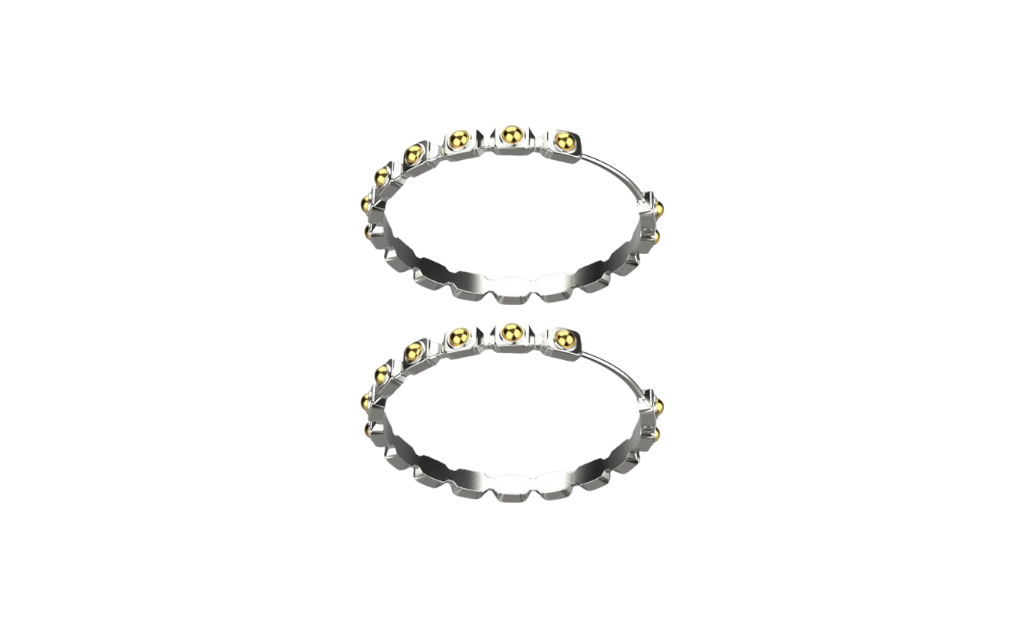 Empire XL Earrings – 18K Gold, Rhodium Plated Sterling Silver