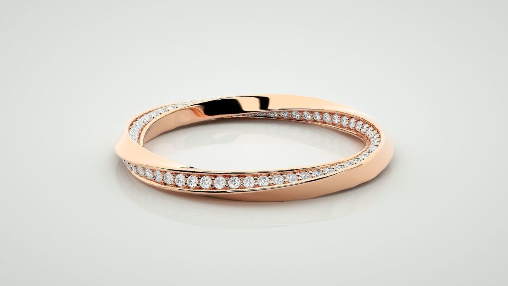 Eternity Twirl Round Cut Ring 18K Rose Gold- 0.36ct