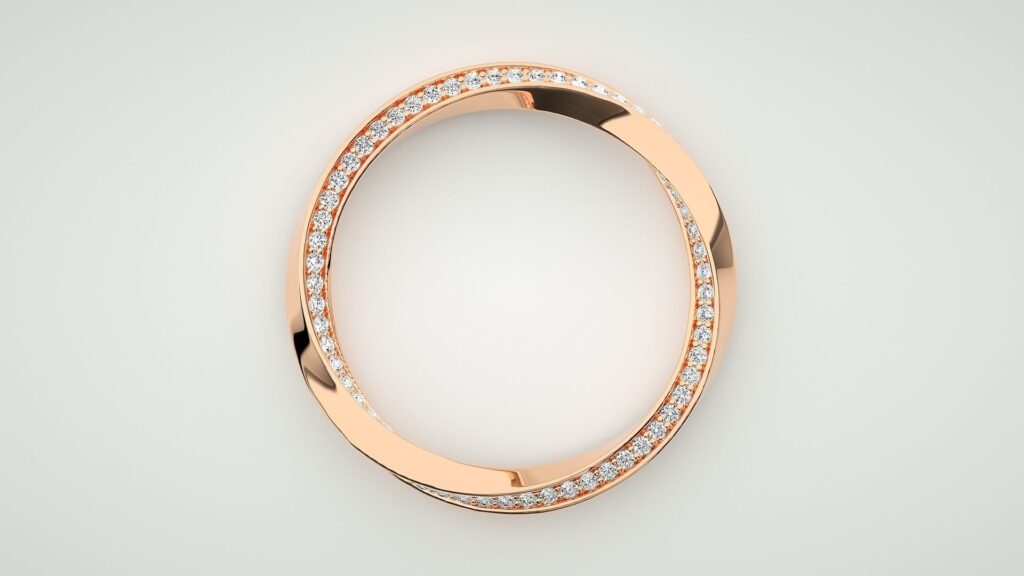 Eternity Twirl Round Cut Ring 18K Rose Gold- 0.36ct