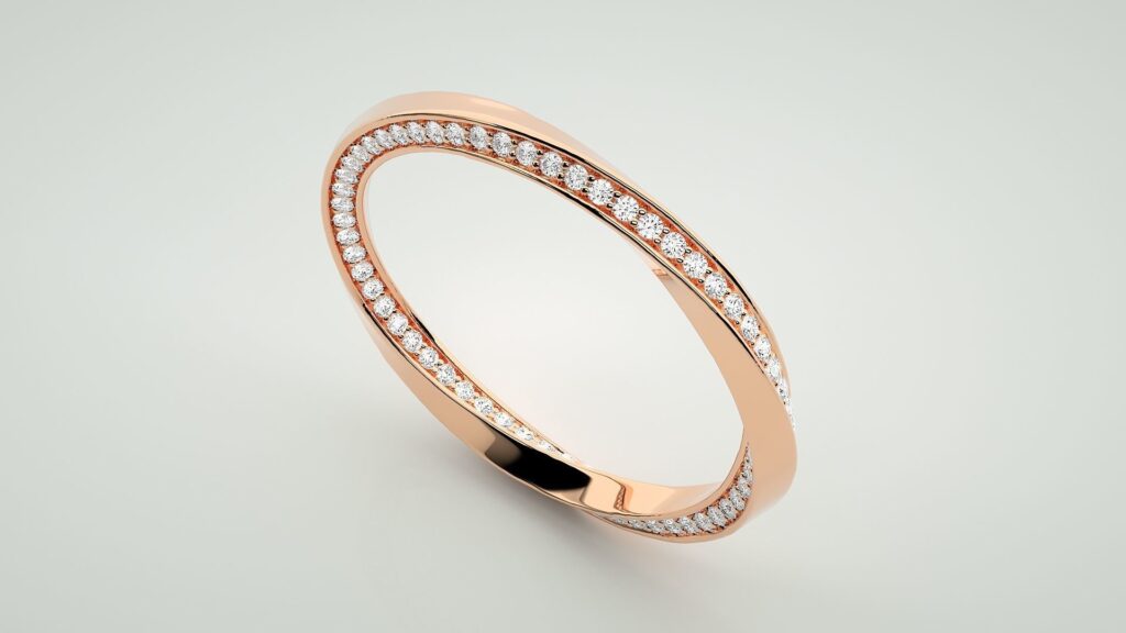 Eternity Twirl Round Cut Ring 18K Rose Gold- 0.36ct