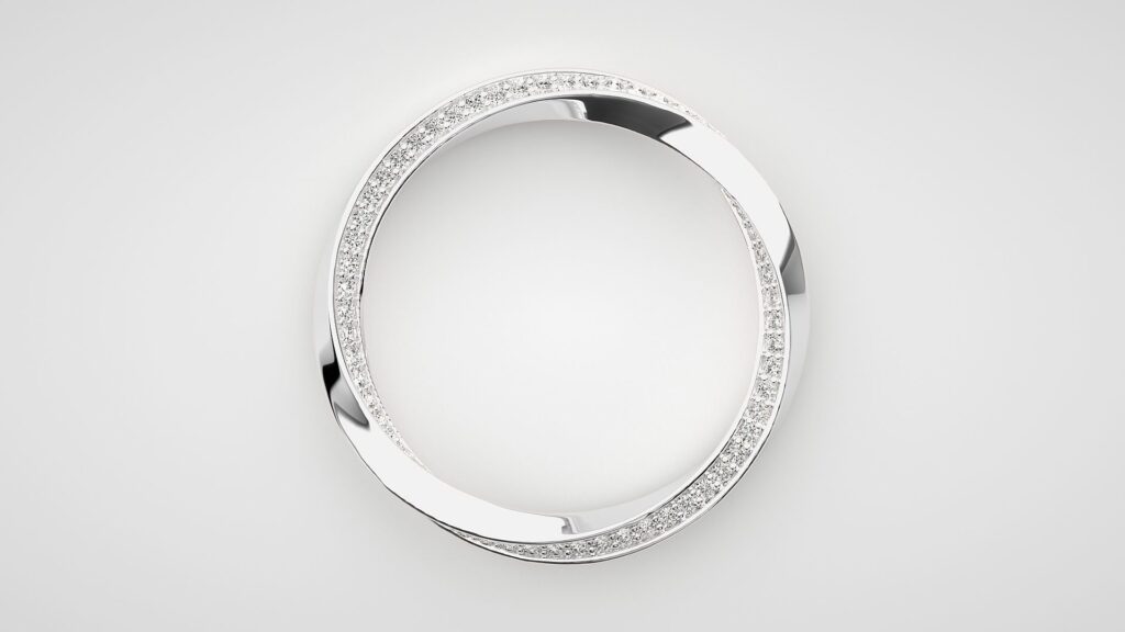 Eternity Twirl Round Cut Ring 18K White Gold- 0.36ct