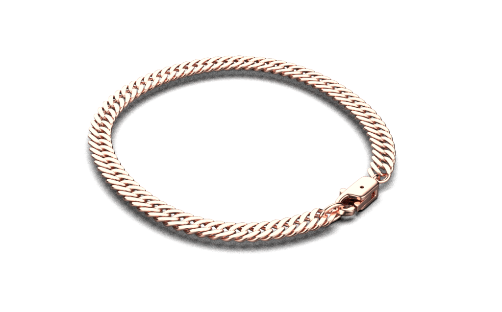 Flat Curb Chain Bracelet – 18K Rose Gold Flat Curb Chain Bracelet – 18K Rose Gold