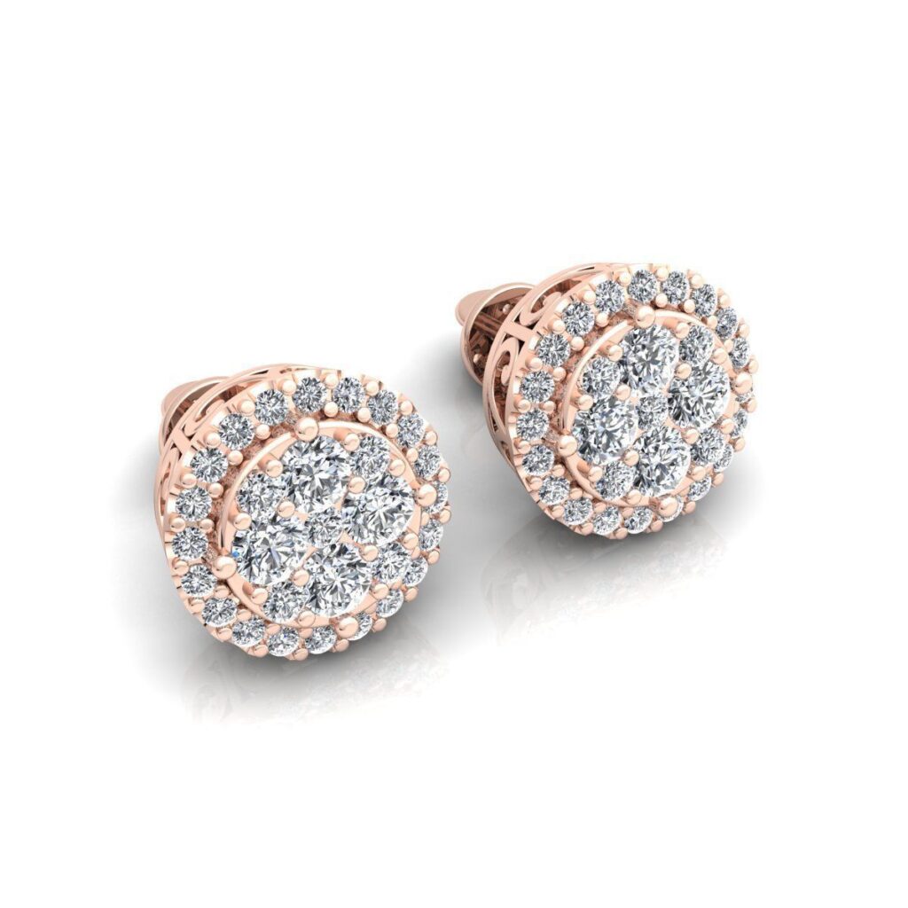 Cercle Diamond Stud Earrings – 18K Rose Gold – 0.77ct Cercle Diamond Stud Earrings – 18K Rose Gold – 0.77ct