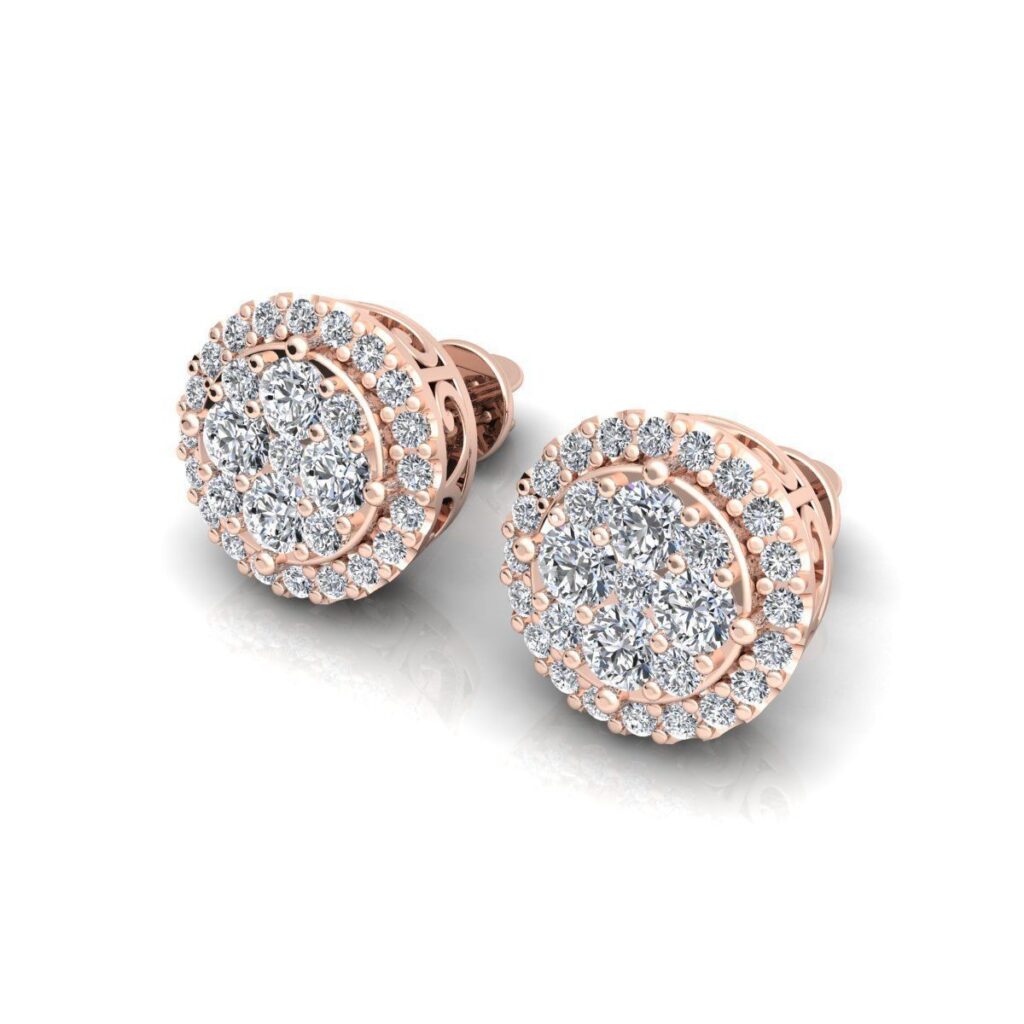 Cercle Diamond Stud Earrings – 18K Rose Gold – 0.77ct Cercle Diamond Stud Earrings – 18K Rose Gold – 0.77ct