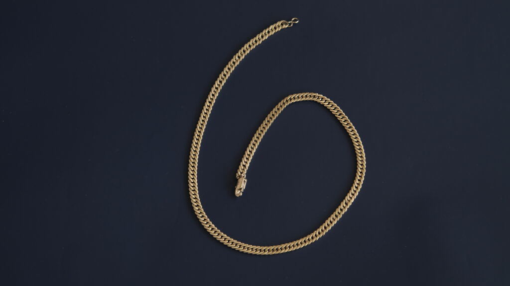 Flat Curb Chain – 18K White Gold