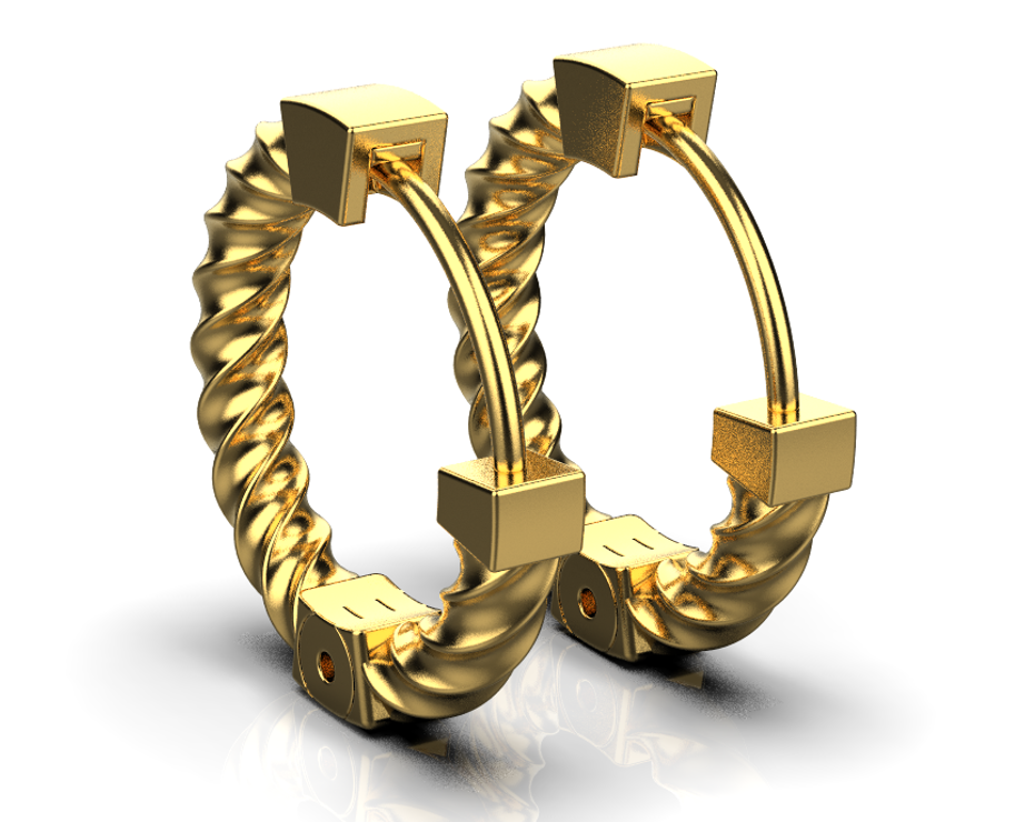 Twirl Earrings – 18K Gold