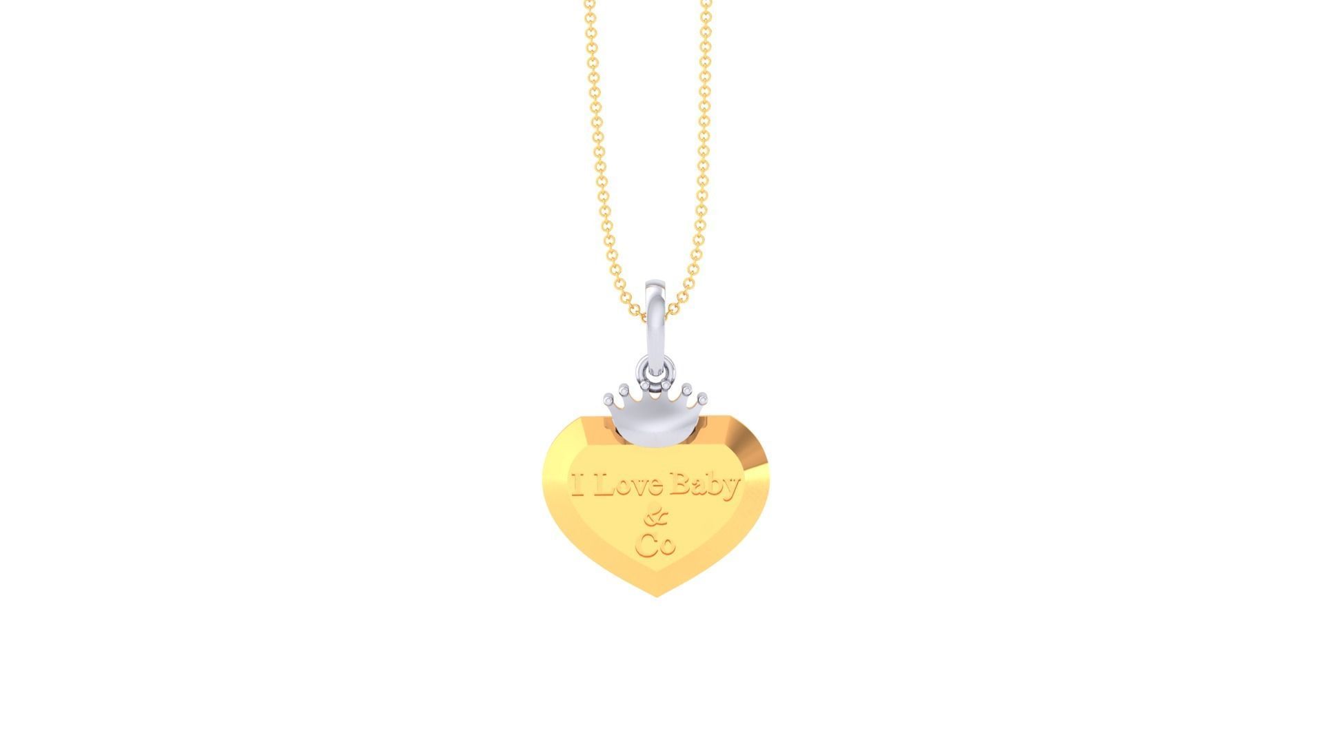 I Love Baby Pendant-18K White Gold, Gold