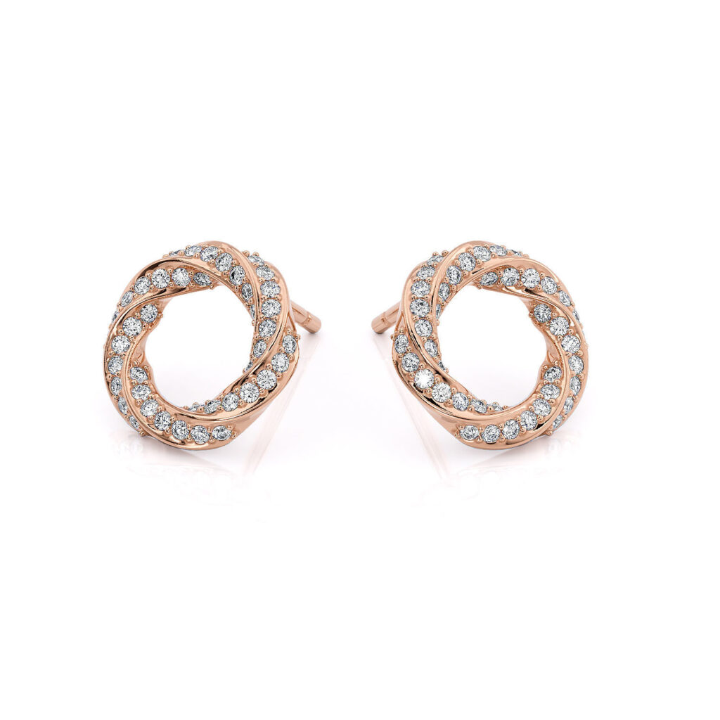 Spiralle Stud Earrings – 18K Rose Gold – 0.23ct Spiralle Stud Earrings – 18K Rose Gold – 0.23ct