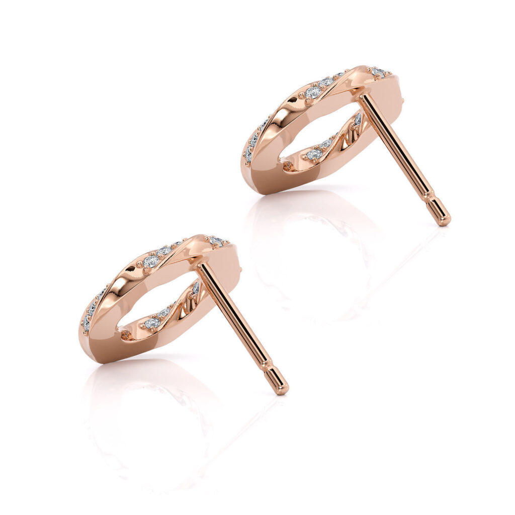 Spiralle Stud Earrings – 18K Rose Gold – 0.23ct Spiralle Stud Earrings – 18K Rose Gold – 0.23ct