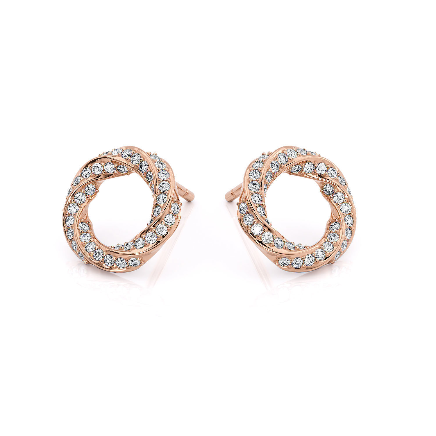 Spiralle Stud Earrings – 18K Rose Gold – 0.23ct
