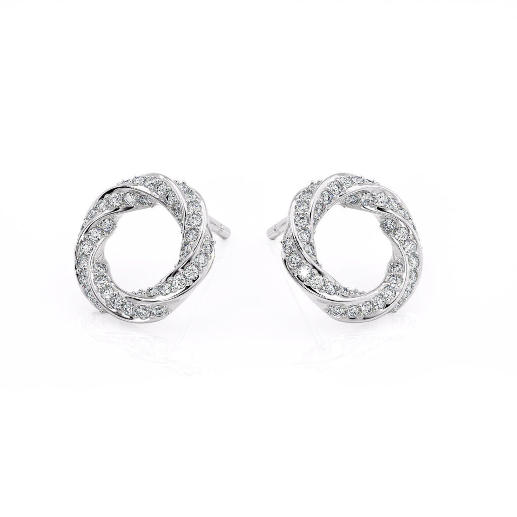 Spiralle Stud Earrings – Platinum – 0.23ct