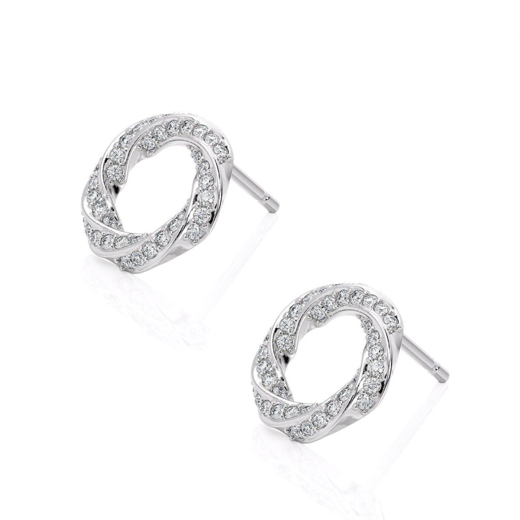 Spiralle Stud Earrings – Platinum – 0.23ct