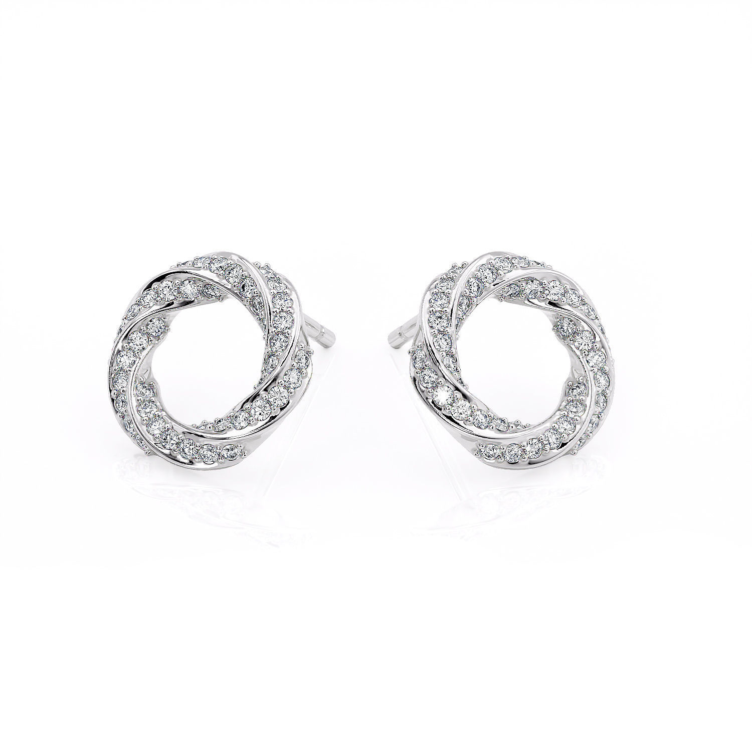Spiralle Stud Earrings – 18K White Gold – 0.23ct