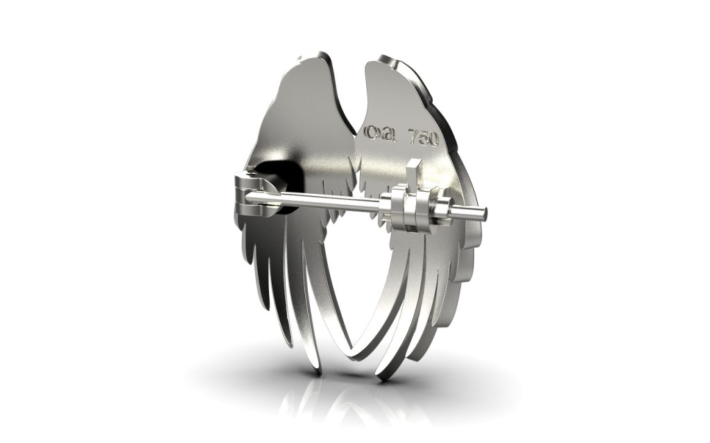 Angel Wings Brooch – 18K White Gold