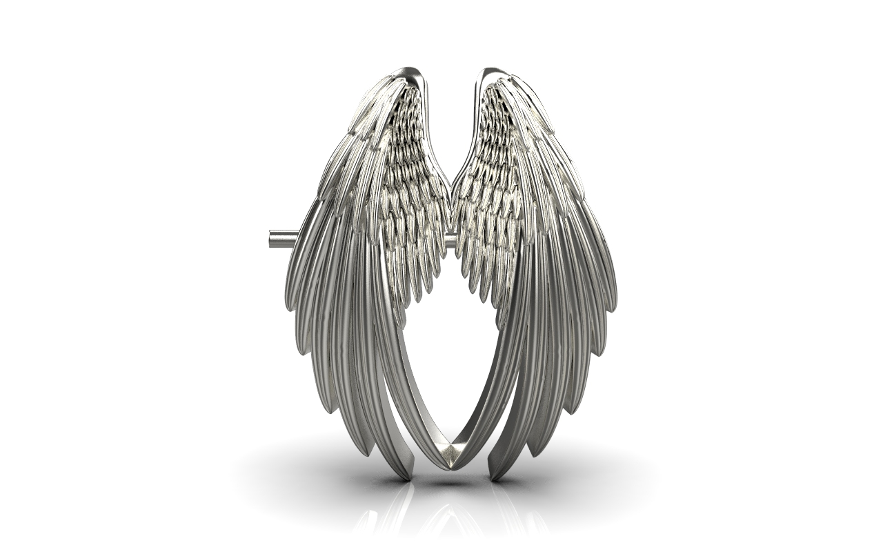 Angel Wings Brooch – Platinum
