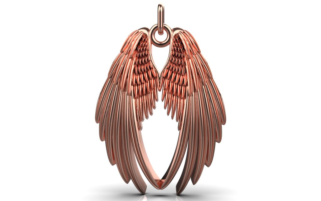 Angel Wings Pendant  – 18K Rose Gold