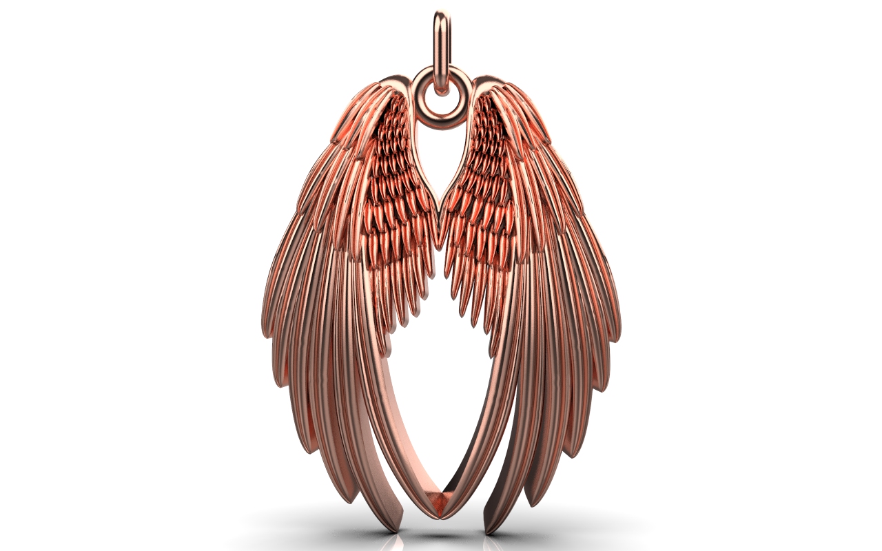 Angel Wings Pendant  – 18K Rose Gold