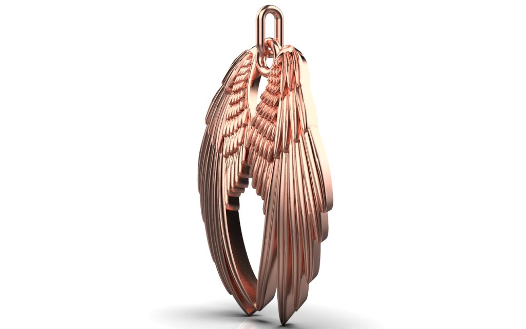 Angel Wings Pendant  – 18K Rose Gold