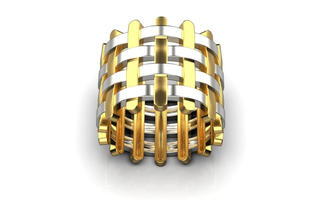 Basket Ring – 18K Gold, White Gold