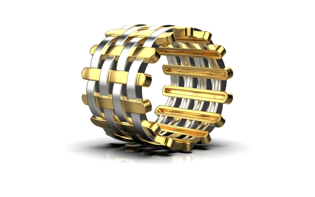 Basket Ring – 18K Gold, White Gold