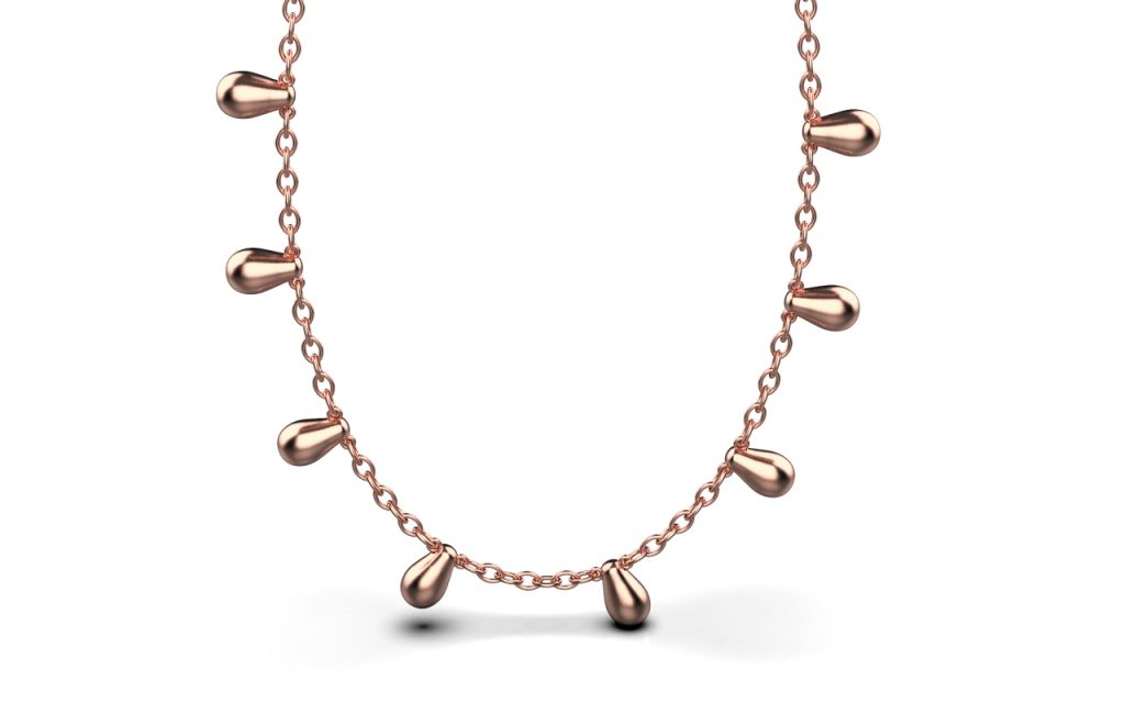 Clustered Chain Necklace – 18K Rose Gold