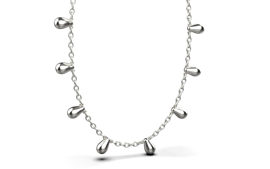 Clustered Chain Necklace – Platinum Clustered Chain Necklace – Platinum