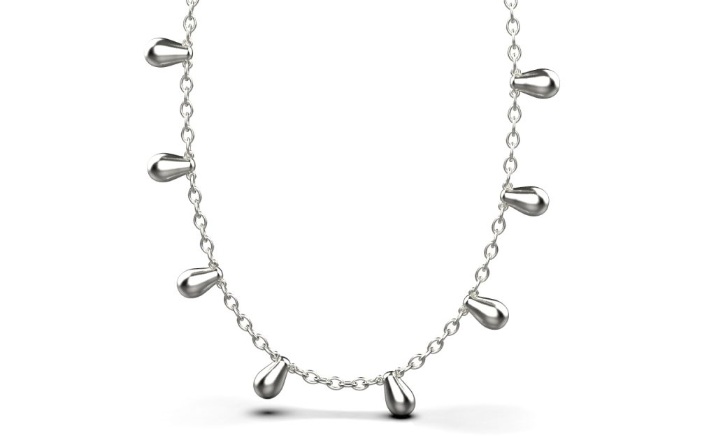 Clustered Chain Necklace – Platinum Clustered Chain Necklace – Platinum