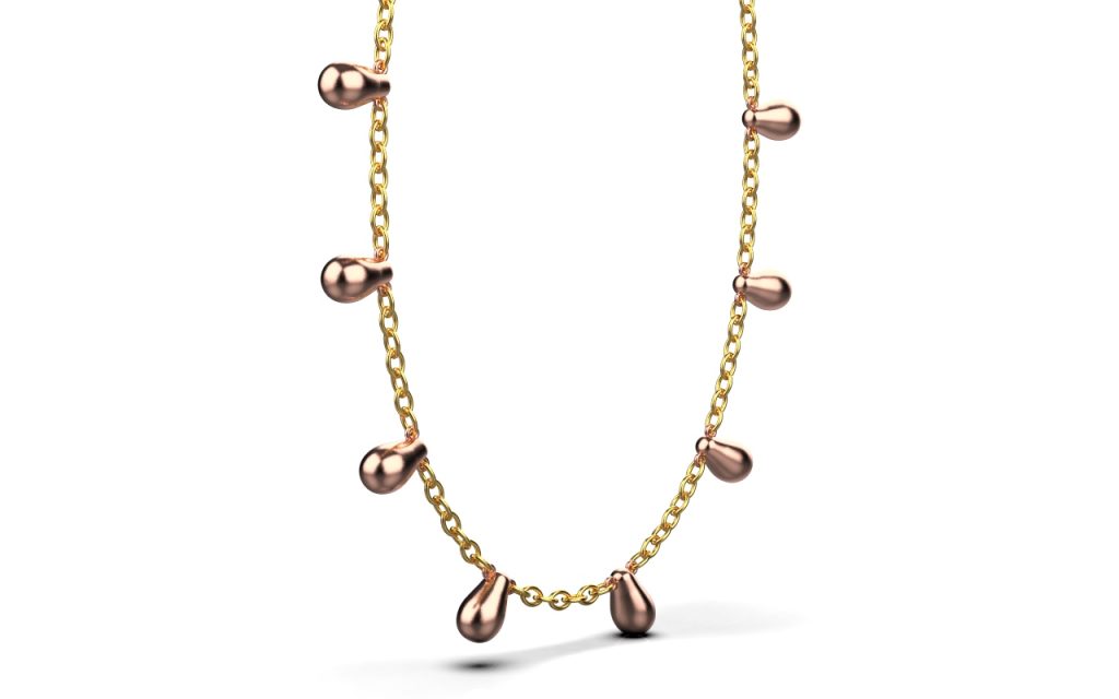 Clustered Chain Necklace – 18K Gold, Rose Gold Clustered Chain Necklace – 18K Gold, Rose Gold