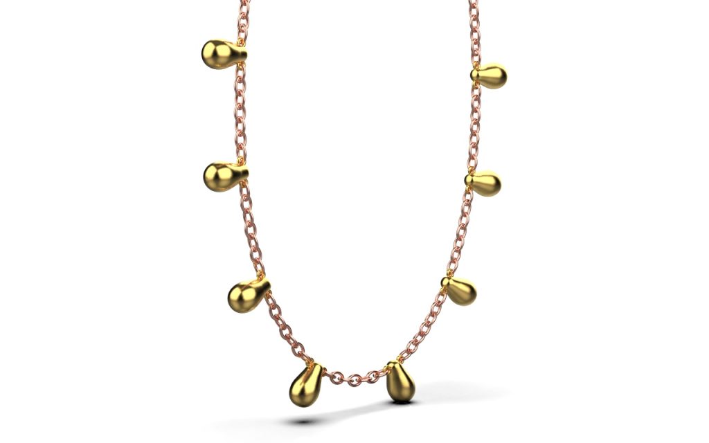 Clustered Chain Necklace II – 18K Gold, Rose Gold