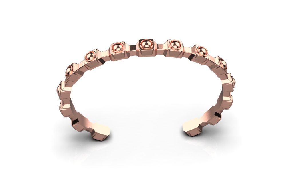 Empire Bangle – 18K Rose Gold Plated Sterling Silver