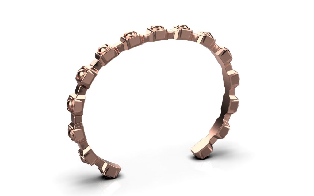 Empire Bangle – 18K Rose Gold Plated Sterling Silver