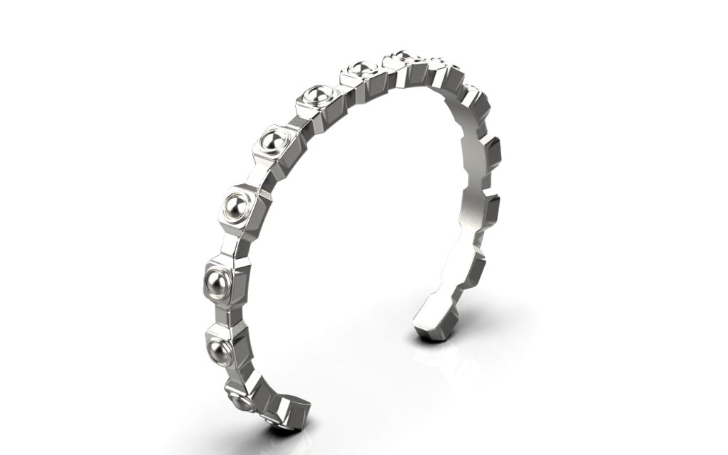 Empire Bangle – Sterling Silver Empire Bangle – Sterling Silver