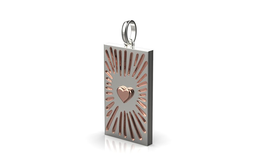 Love Pendant – 18K Rose Gold, White Gold