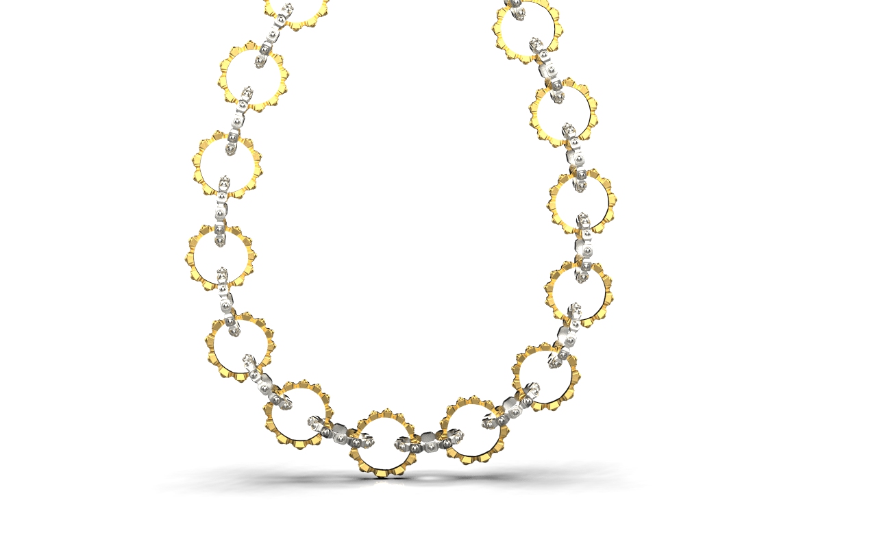 Empire Necklace – 18K Gold, Rhodium Plated Sterling Silver