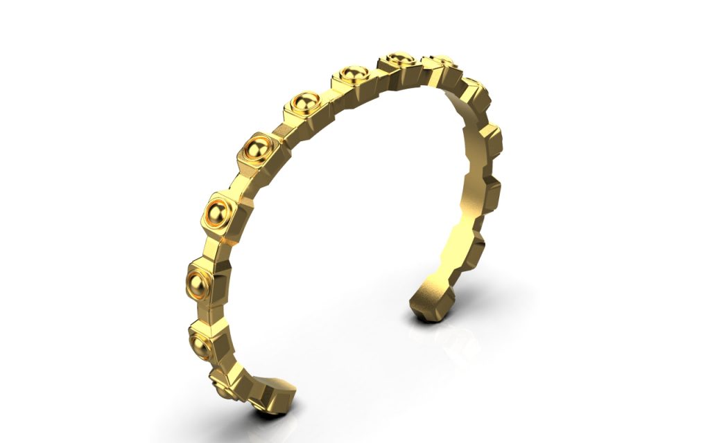 Empire Bangle – 18K Vermiel Gold