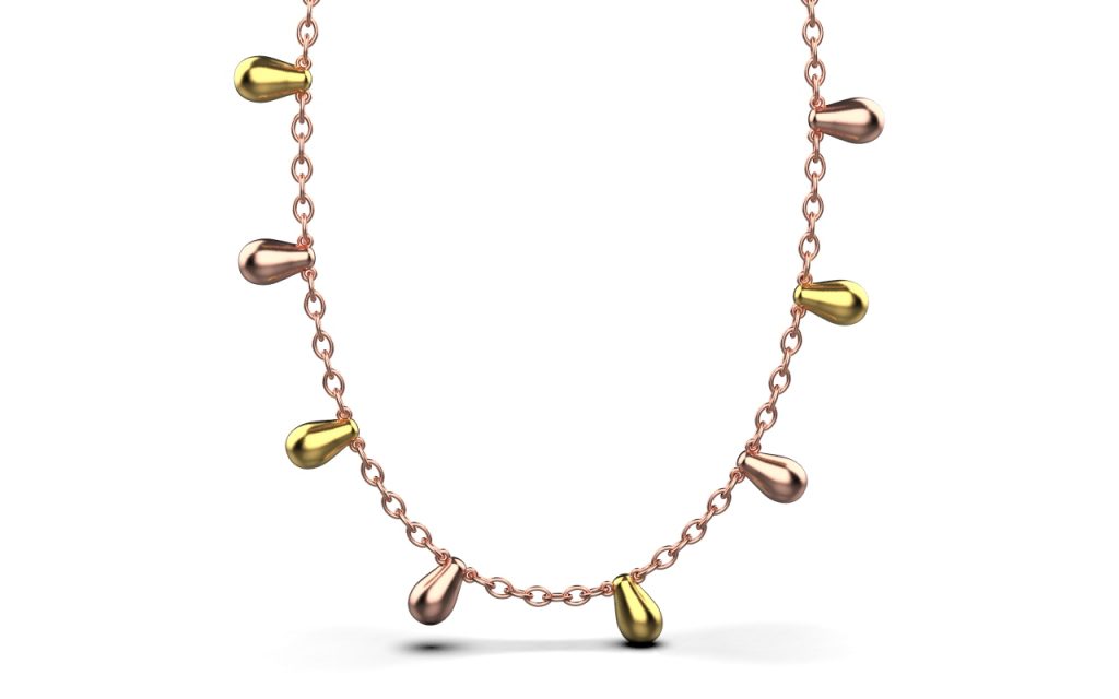 Clustered Alternate Chain Necklace II – 18K Gold, Rose Gold